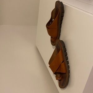Tan Trippen sandals, made in Germany